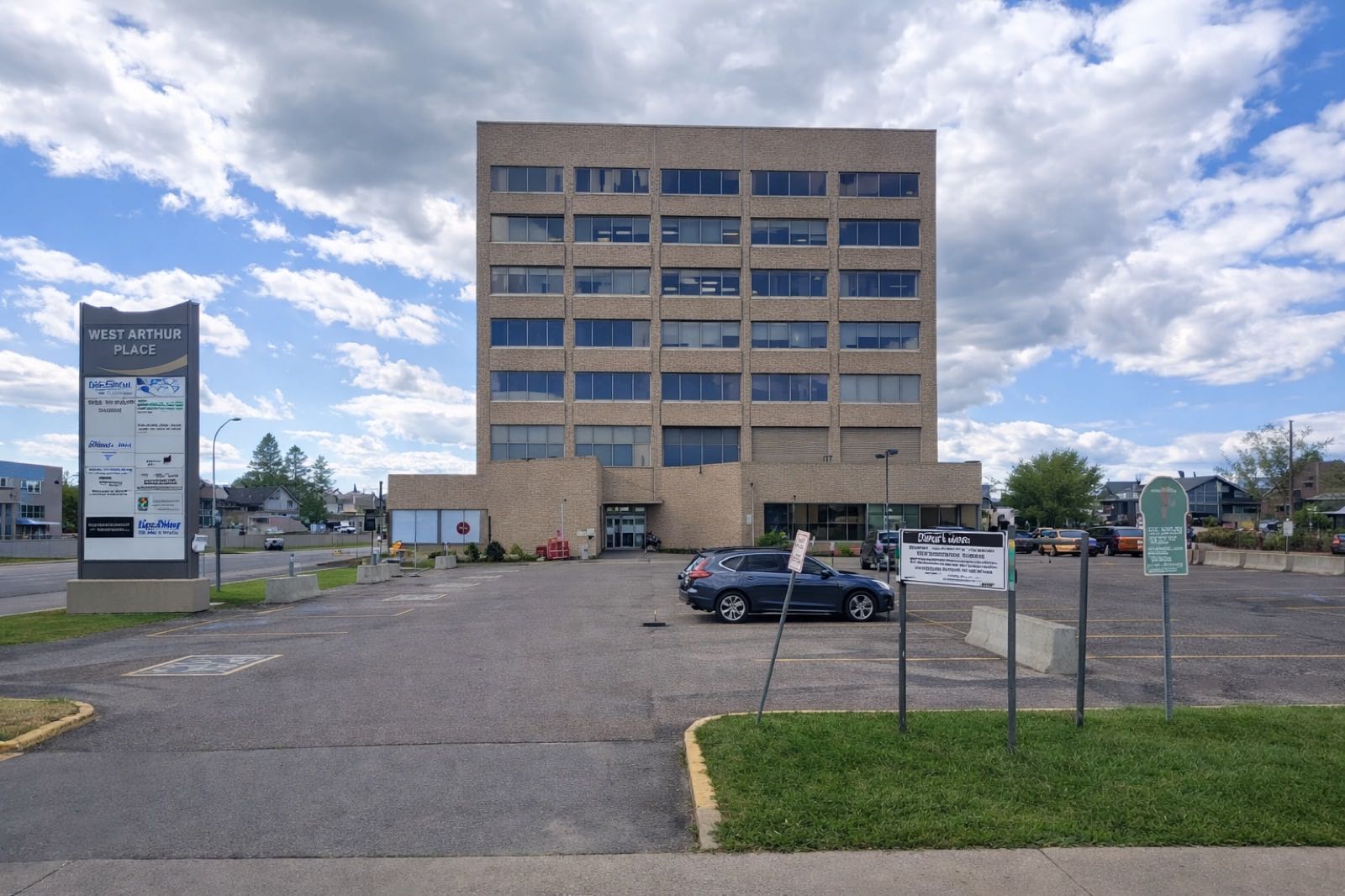 The visitor parking lot